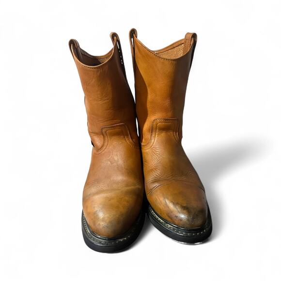 Original Michel Men's Work Brown Boots Size 8.5 Leather Slip Resistant Used - Picture 5 of 7